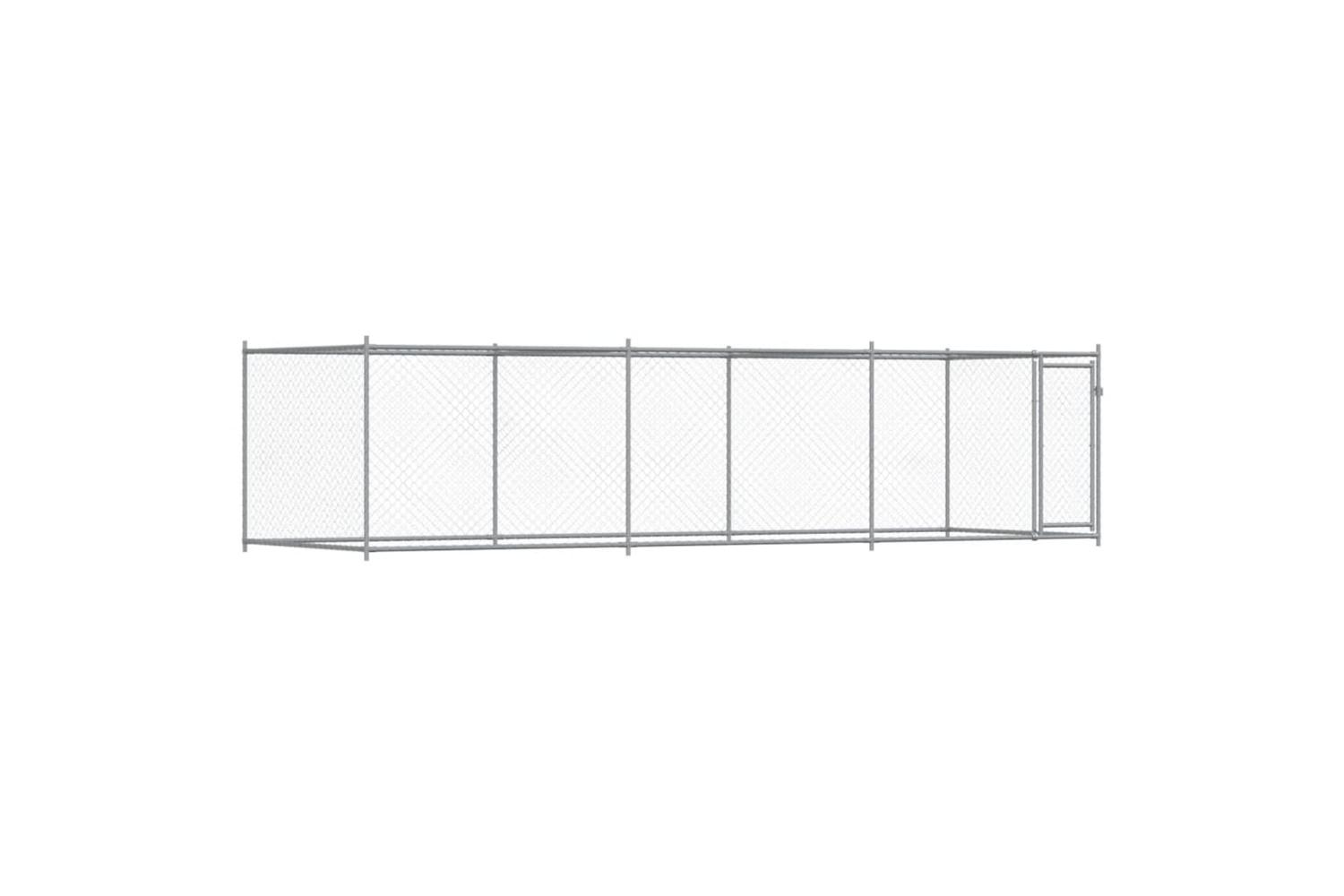 Vidaxl Dog Cage With Door Grey 6x2x15 M Galvanised Steel