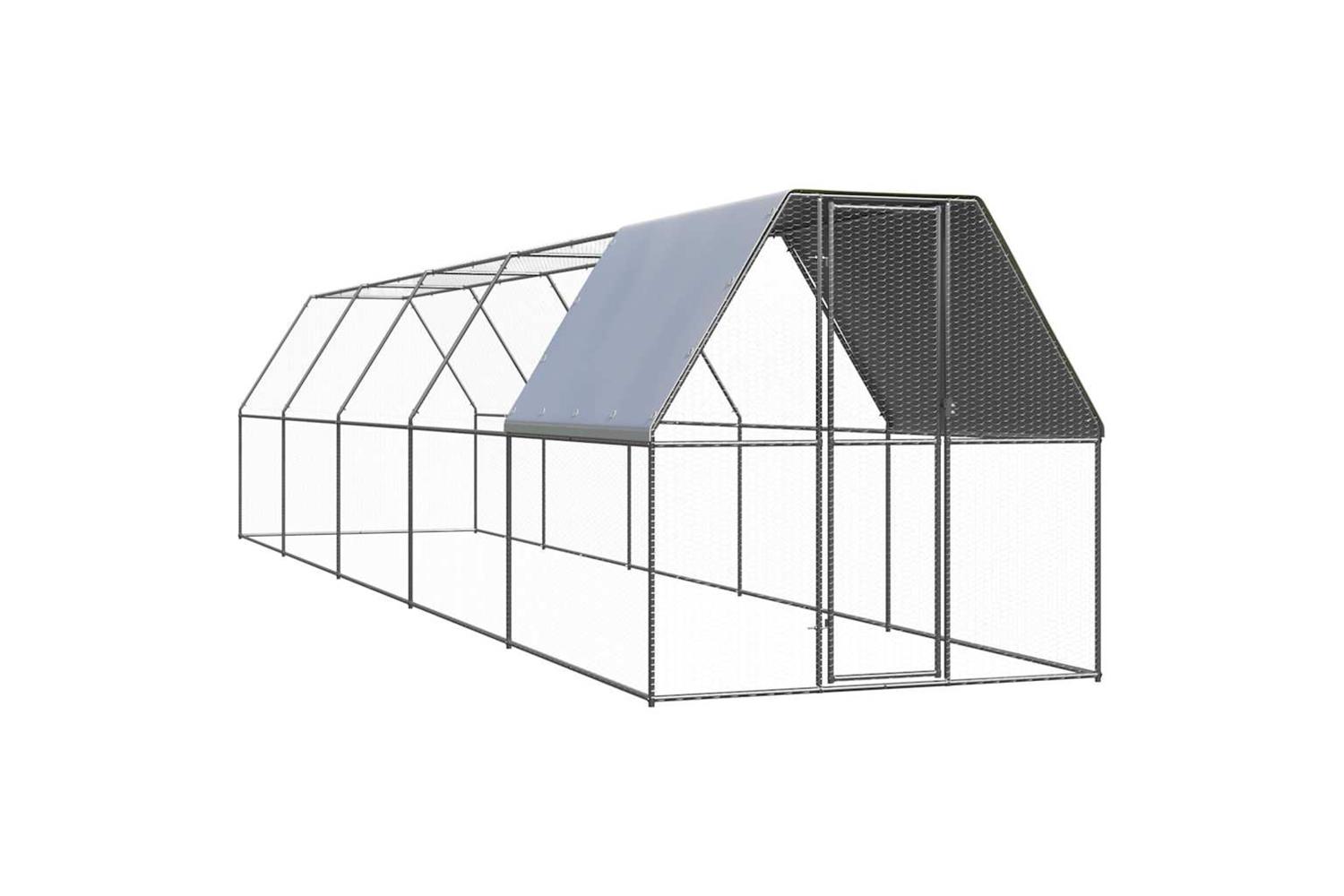 Vidaxl Chicken Cage 2x10x2 M Galvanised Steel