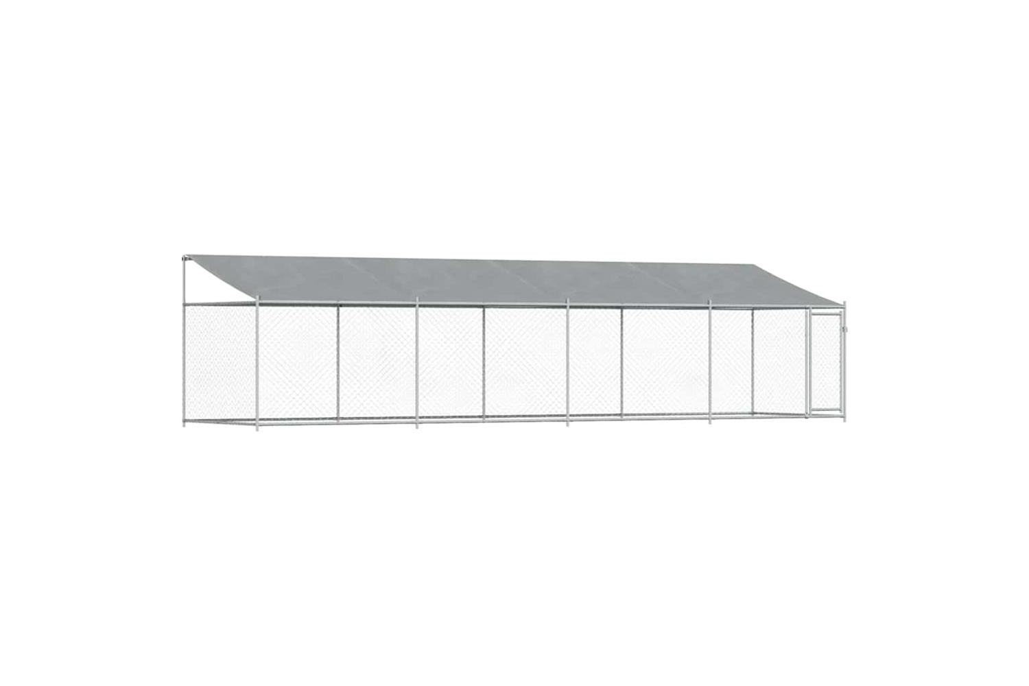 Vidaxl Dog Cage With Roof And Door Grey 8x2x2 M Galvanised Steel