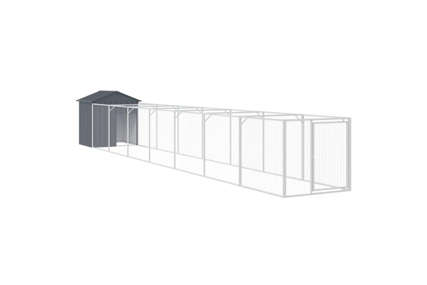 Vidaxl Dog House With Roof Anthracite 117x813x123 Cm Galvanised Steel