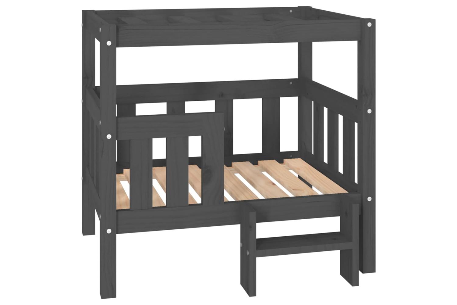 Vidaxl Dog Bed Grey 755x635x70 Cm Solid Wood Pine