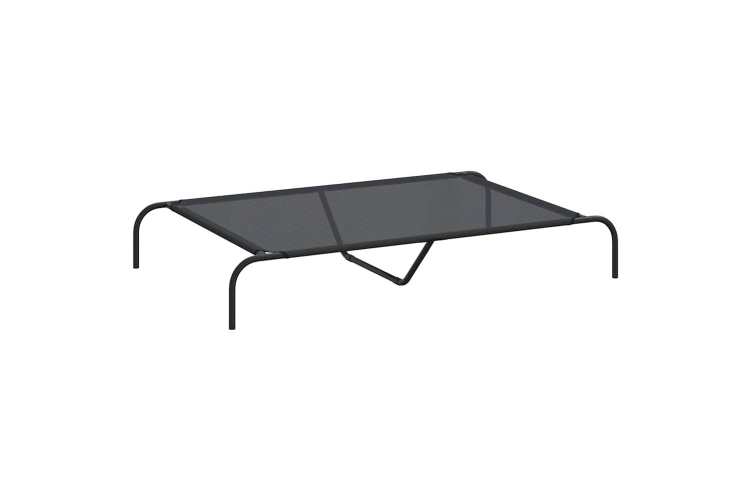 Vidaxl Elevated Dog Bed Black 130x80x20 Cm Textilene And Steel