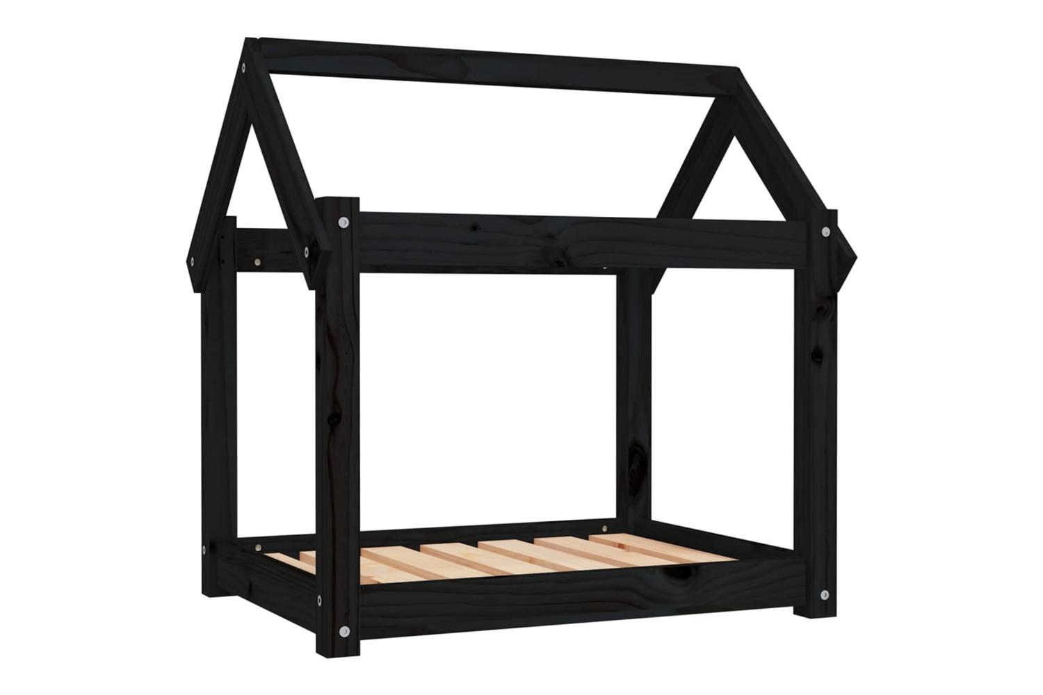 Vidaxl Dog Bed Black 71x55x70 Cm Solid Wood Pine