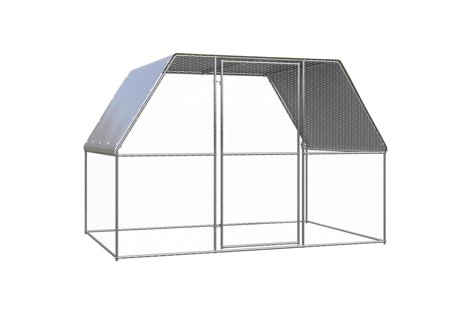 Vidaxl Outdoor Chicken Cage 3x2x2 M Galvanised Steel