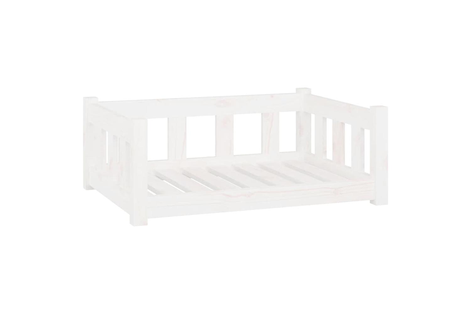 Vidaxl Dog Bed White 755x555x28 Cm Solid Wood Pine
