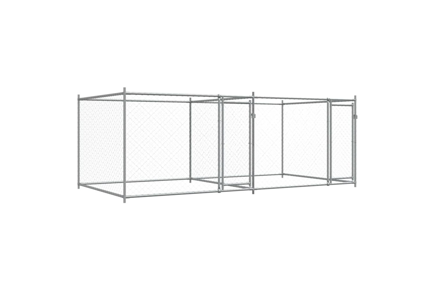 Vidaxl Dog Cage With Doors Grey 4x2x15 M Galvanised Steel