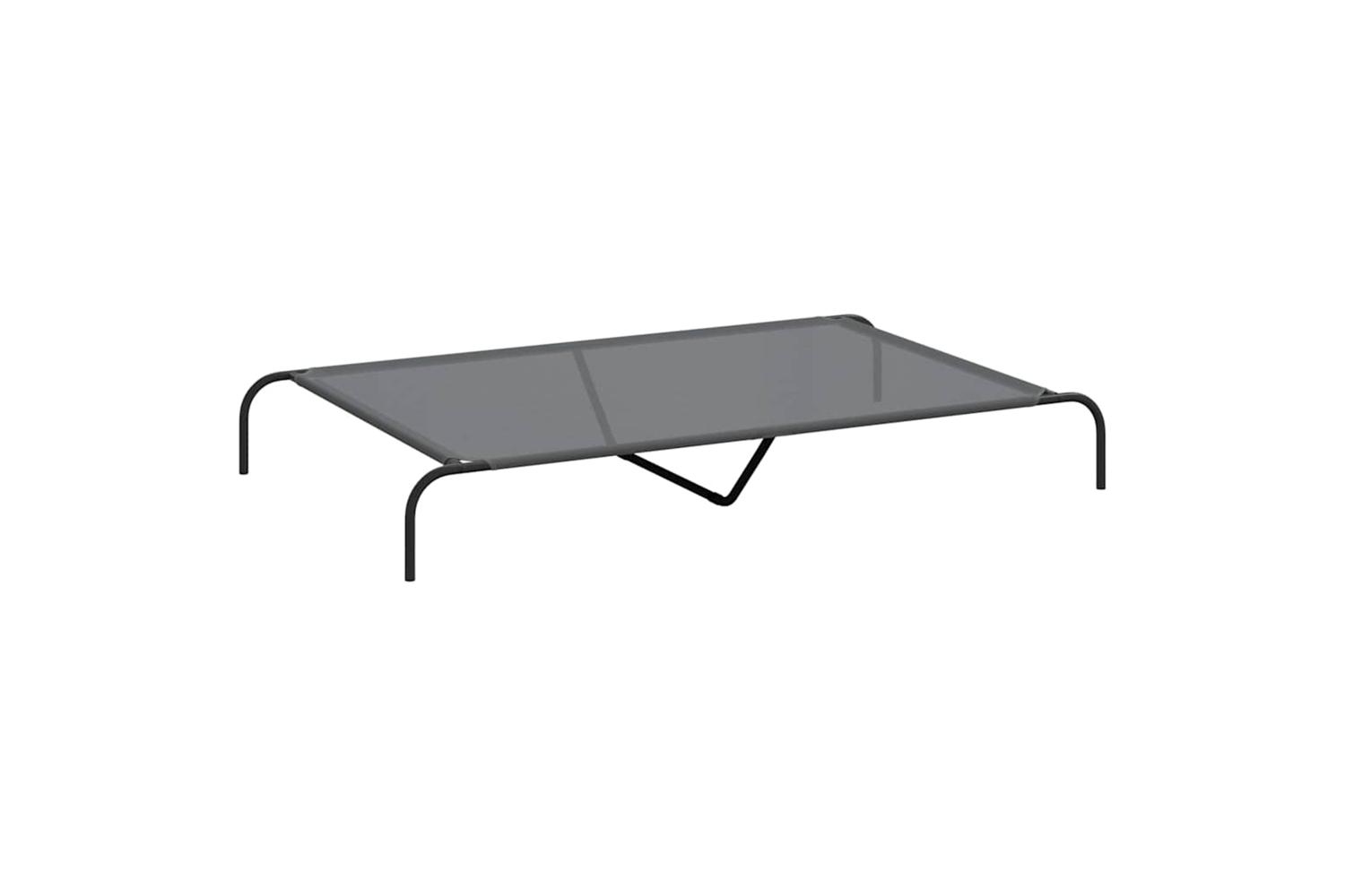 Vidaxl Elevated Dog Bed Grey 150x90x20 Cm Textilene And Steel
