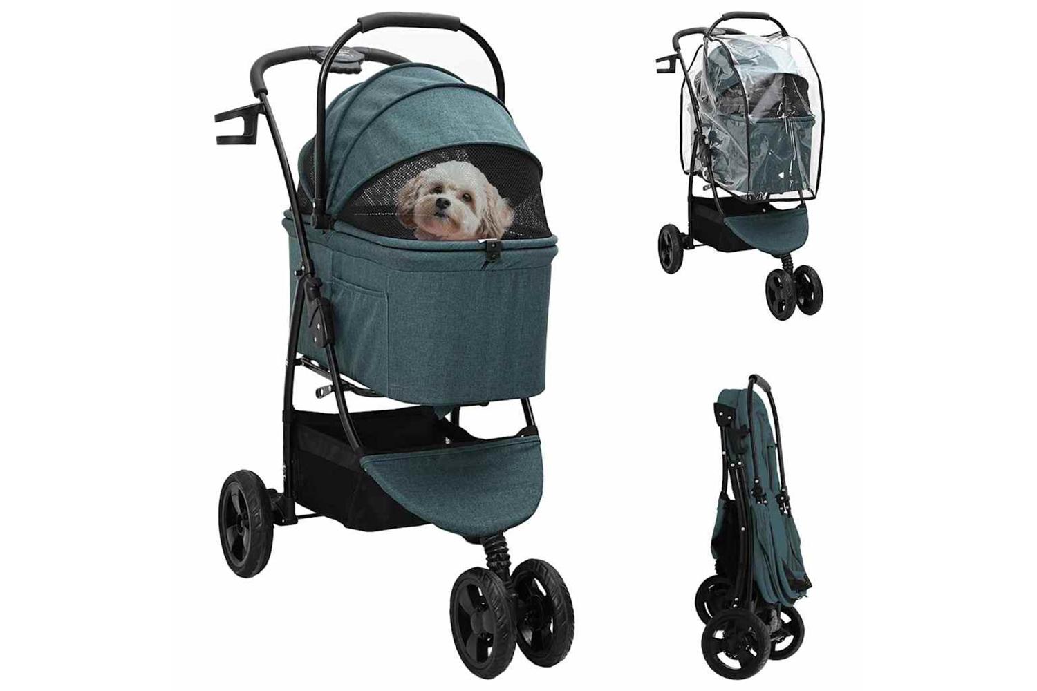 Vidaxl Folding Pet Stroller Green 78 X 54 X 101 Cm 600d Oxford Fabric