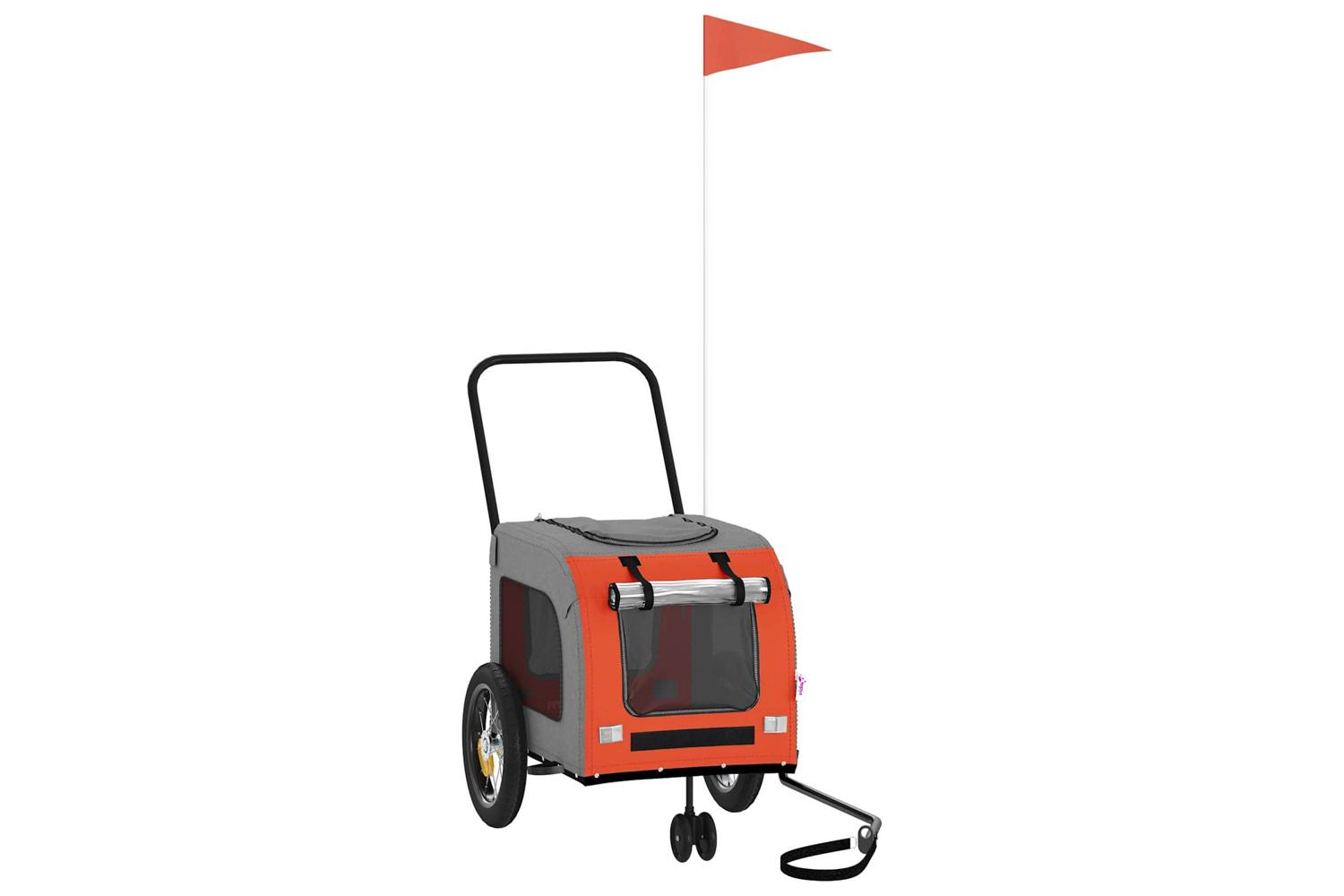 Vidaxl Pet Bike Trailer Orange And Grey 545 X 120 X 161 Cm