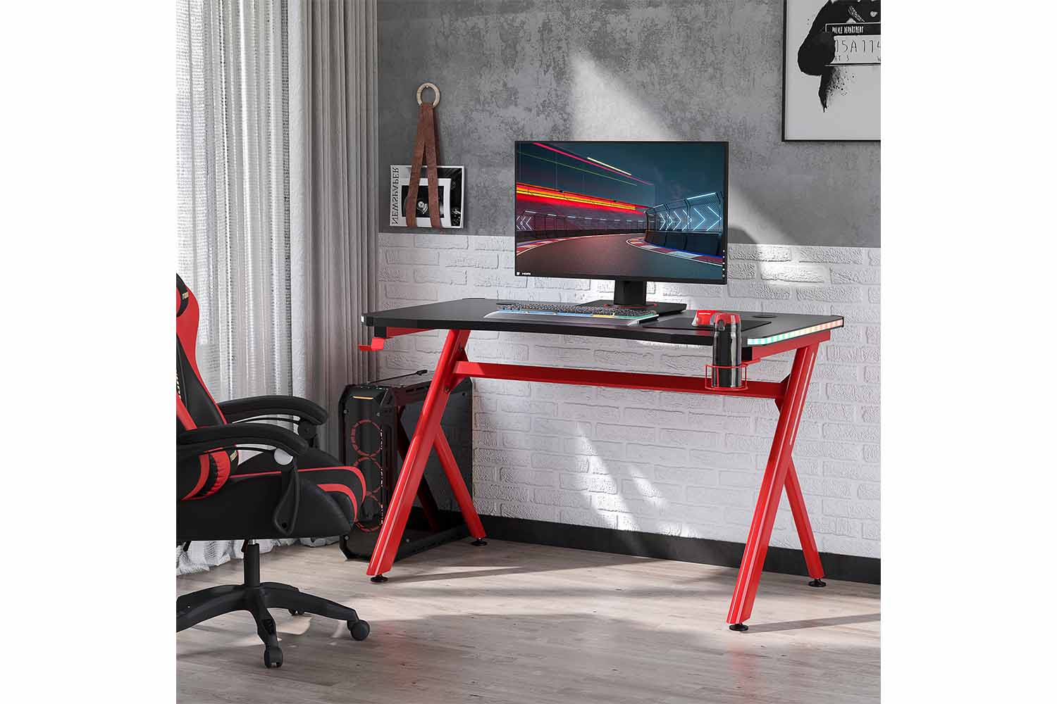 Homcom Gaming Desk | Small | Black/Red