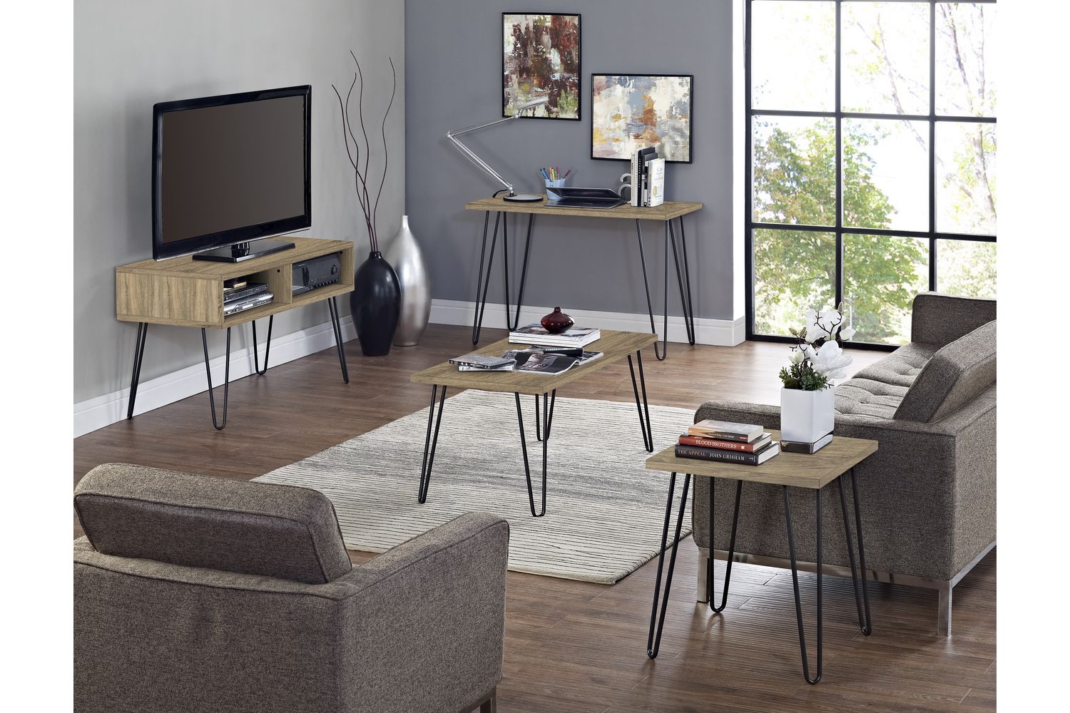 Dorel Home Office Owen Retro Desk - Rustic Oak