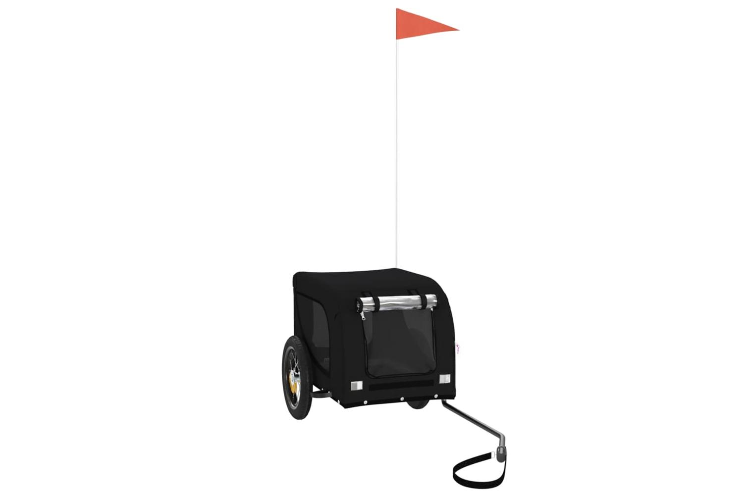 Vidaxl Pet Bike Trailer Black Oxford Fabric And Iron