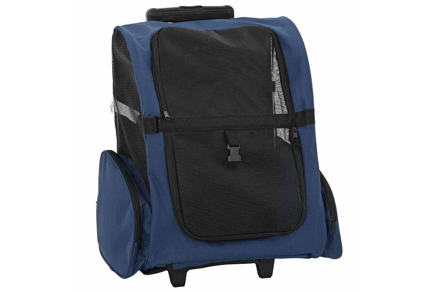 Vidaxl Pet Trolley 3-in-1 Design Blue 48x32x57-106 Cm Oxford Fabric