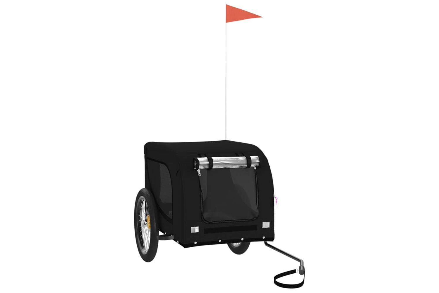 Vidaxl Pet Bike Trailer Black Oxford Fabric And Iron