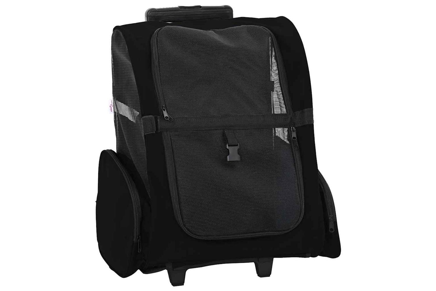 Vidaxl Pet Trolley 3-in-1 Design Black 48x32x57-106 Cm Oxford Fabric