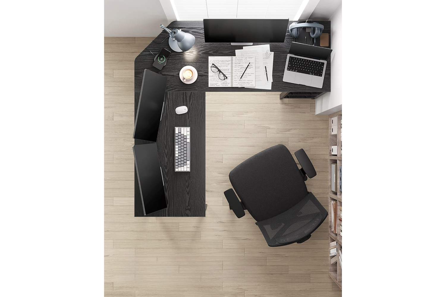 Vasagle L-Shaped Computer Desk | Black