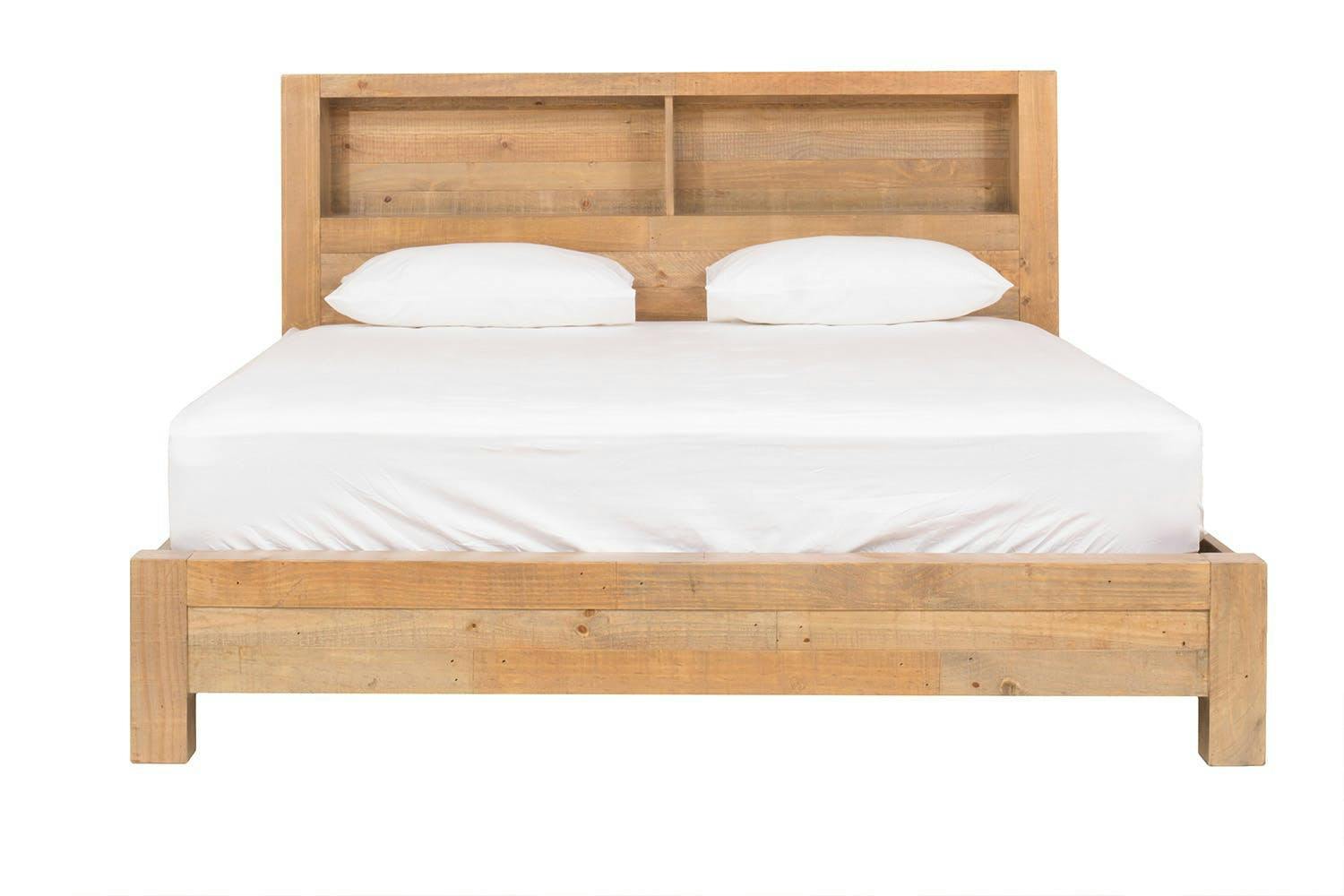Coolmore Storage Headboard Bed Frame | Super King | 6ft | Natural