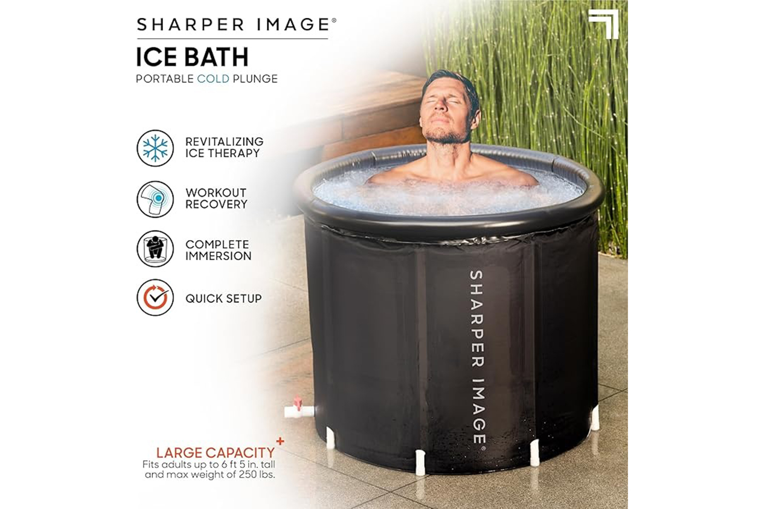 Sharper Image 31.5" Portable Ice Bath Cold Plunge for Workout Recovery
