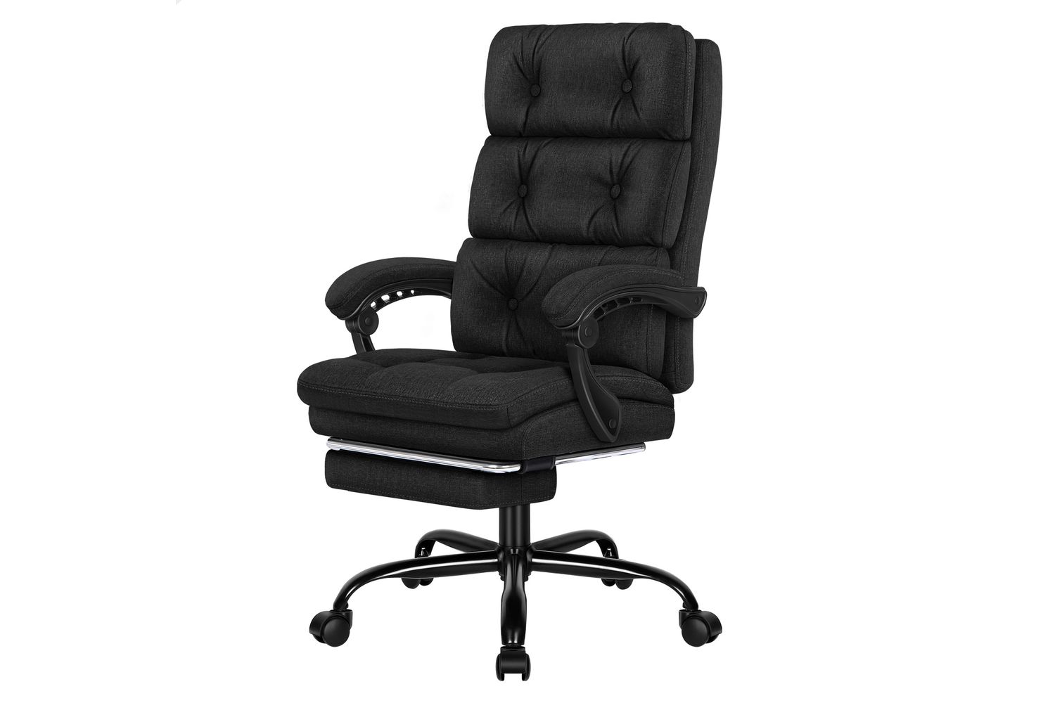Alfordson Office Chair Double Layer Desk Chair | High Back Swivel | Fabric Black
