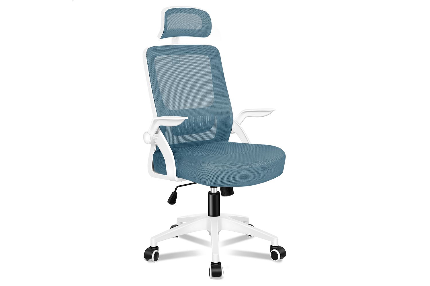 Alfordson Office Chair With Lumbar Support | Mesh | Blue | Adjustable Headrest