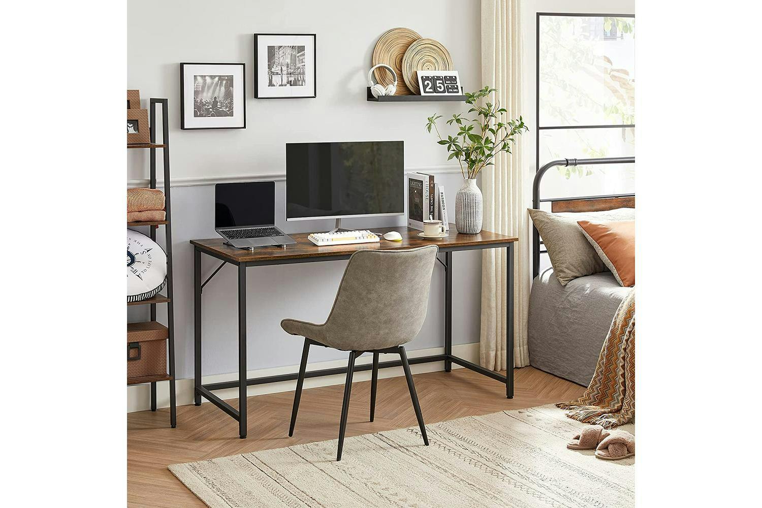 Computer Desk | Home Office Desk | Particleboard And Steel | 140 X 60 Cm