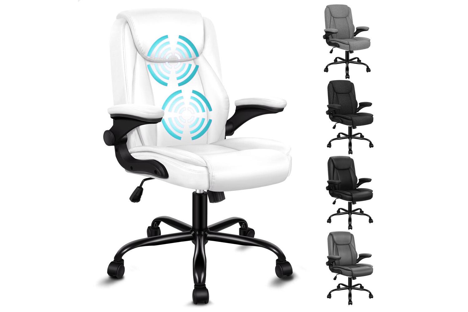 Alfordson Massage Office Chair | Desk Chair | Faux Leather | White