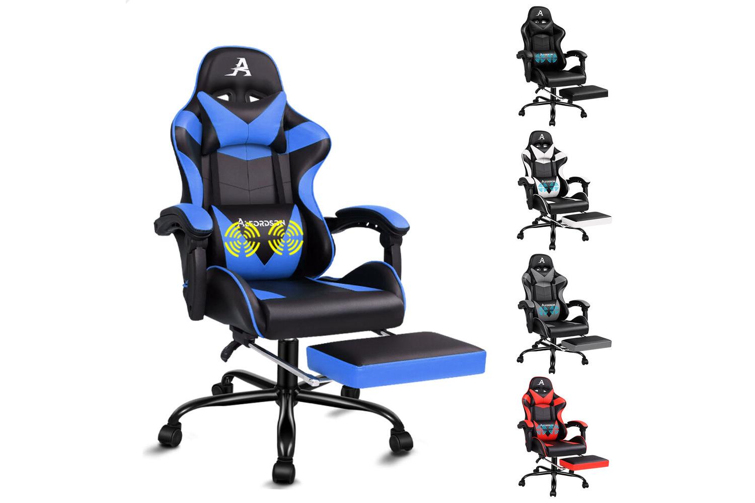 Alfordson Video Game Chair | Ergonomic Office Chair | Pu Leather | Blue