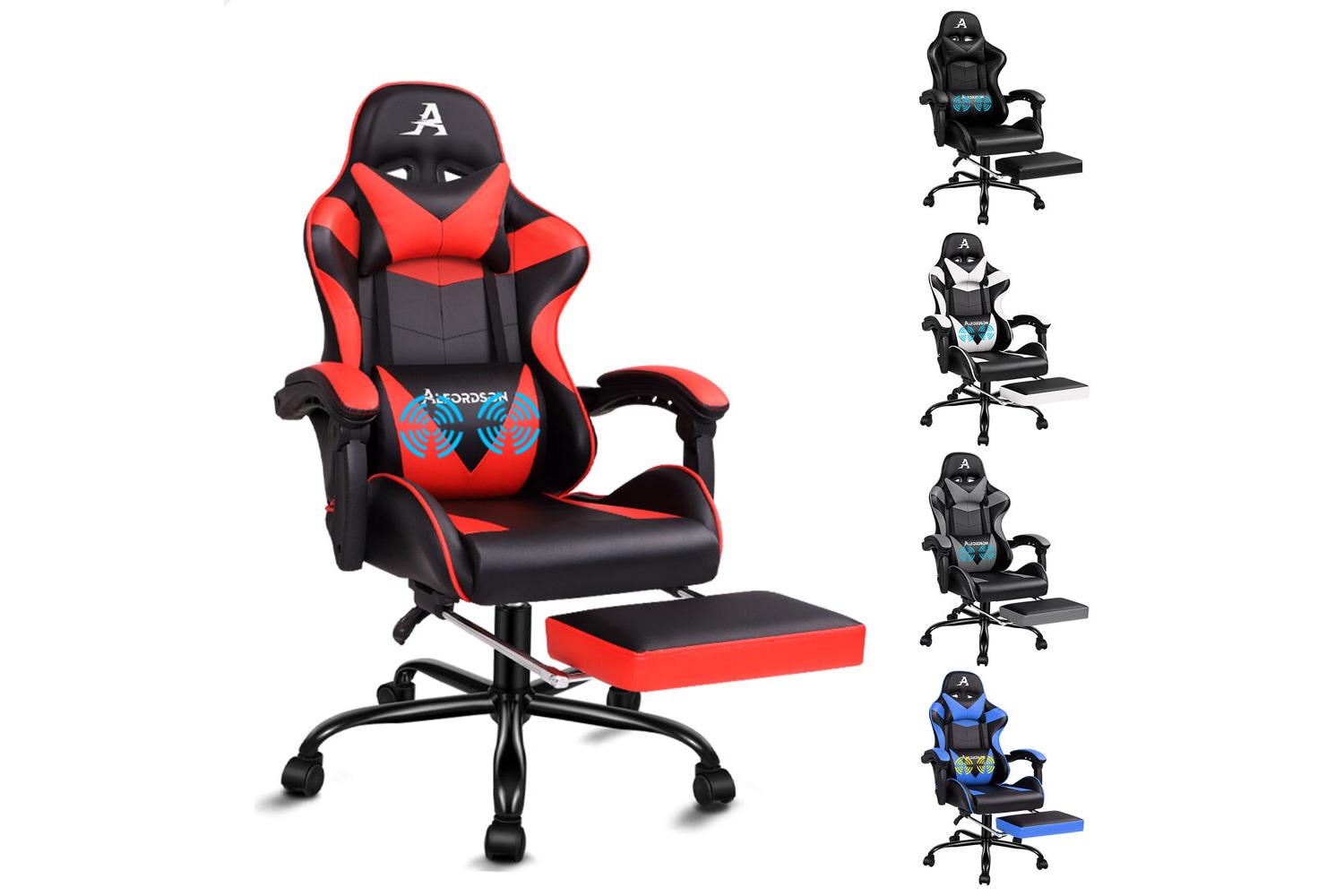 Alfordson Video Game Chair | Ergonomic Office Chair | Pu Leather | Red