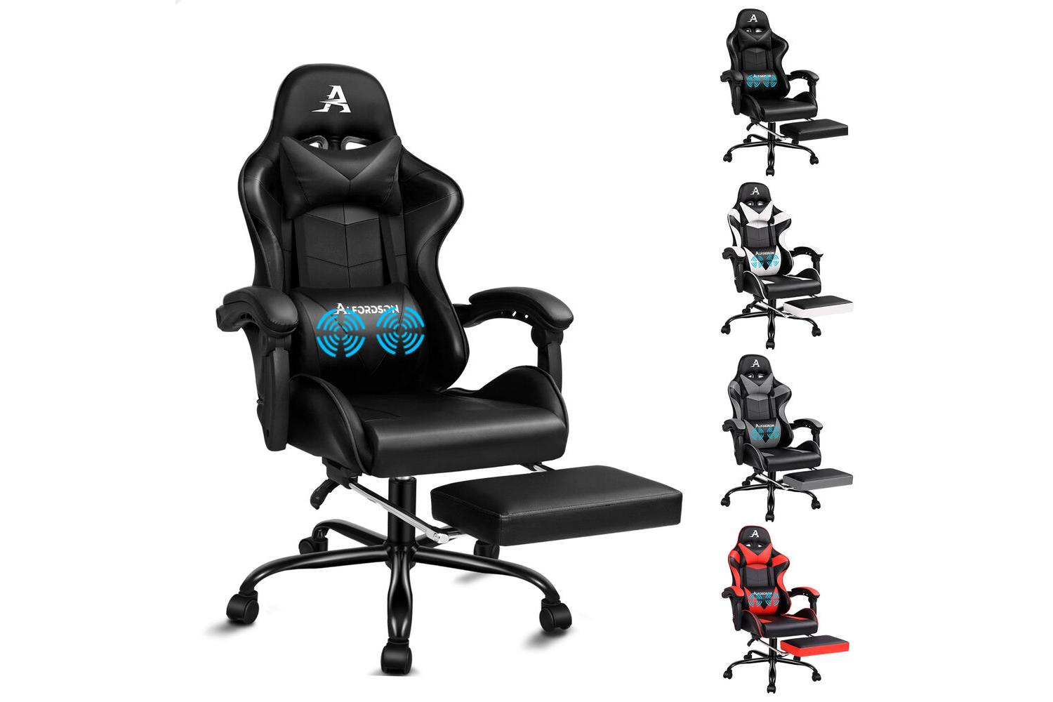 Alfordson Video Game Chair | Ergonomic Office Chair | Pu Leather | Black