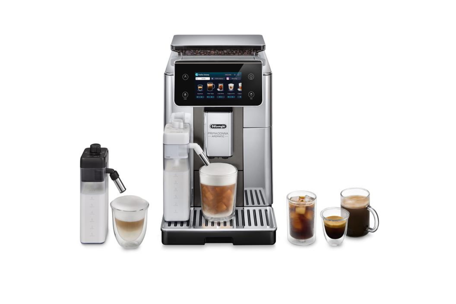 De'Longhi PrimaDonna Aromatic Automatic Bean-to-Cup Coffee Machine | ECAM630.75.TSM | Titanium