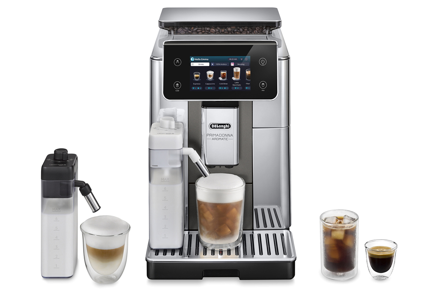 De'Longhi PrimaDonna Aromatic Automatic Bean-to-Cup Coffee Machine | ECAM630.75.TSM | Titanium