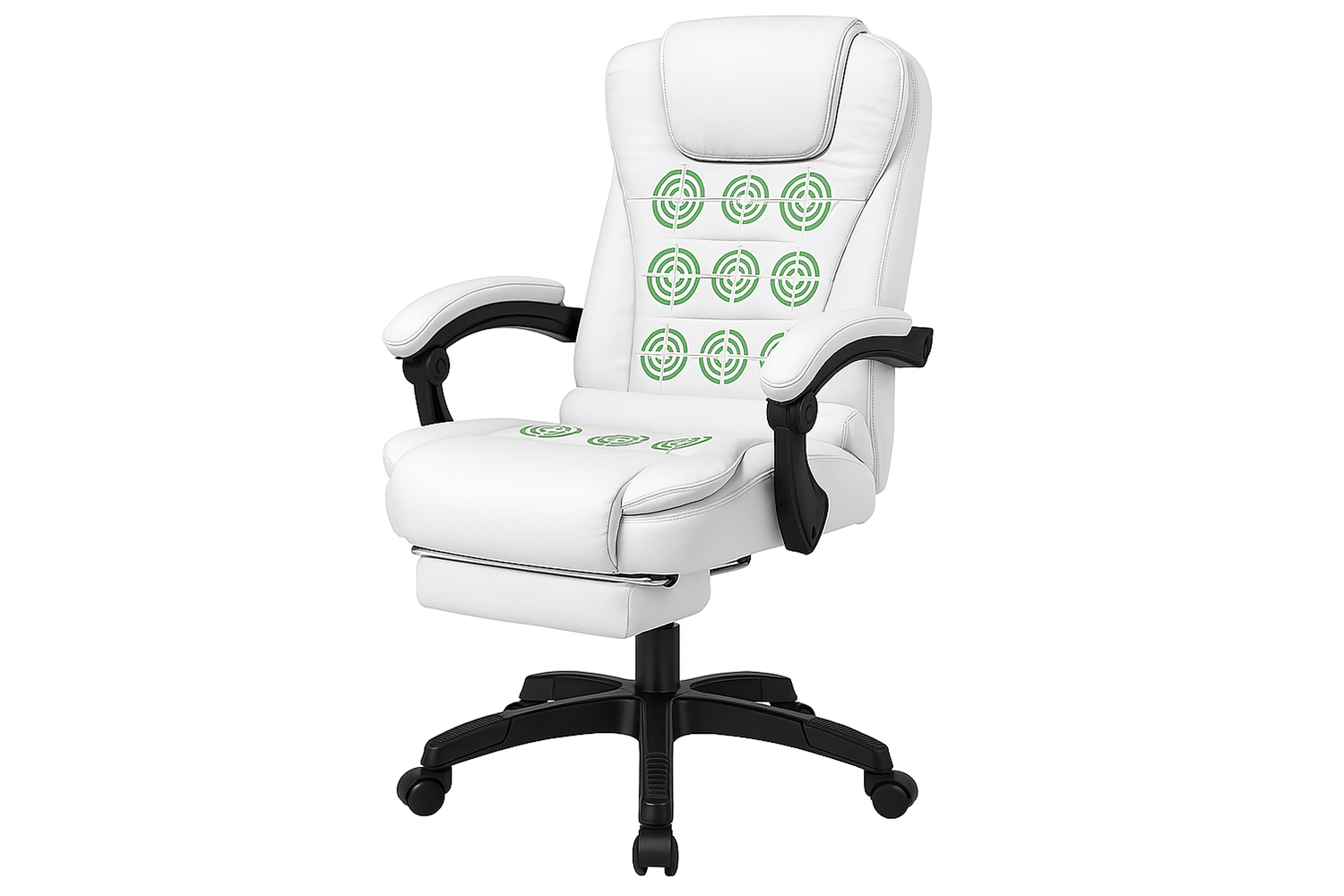 Elfordson Massage Office Chair with Heated Seat | White