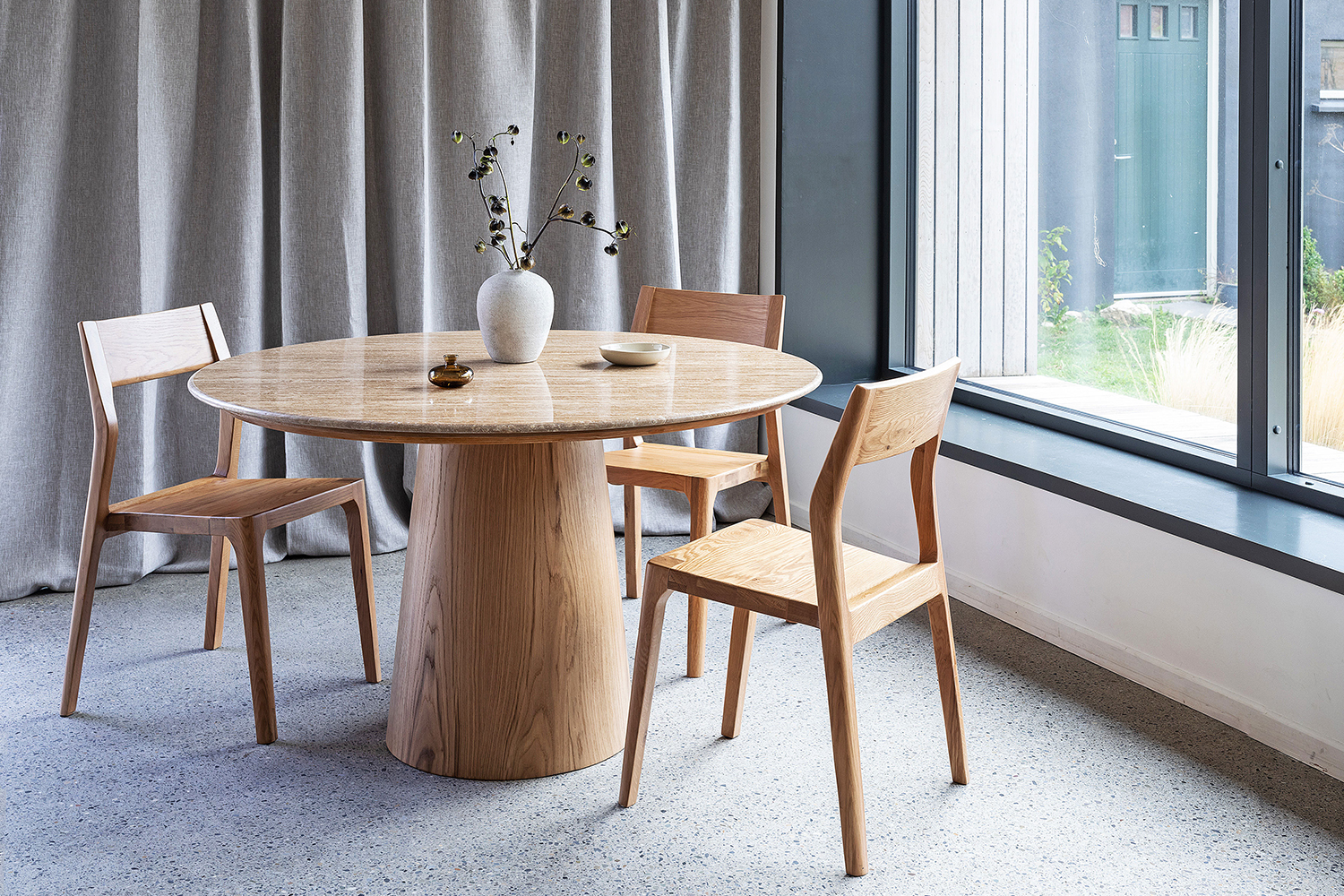 Ellie Travertine Dining Table | 130 Cm