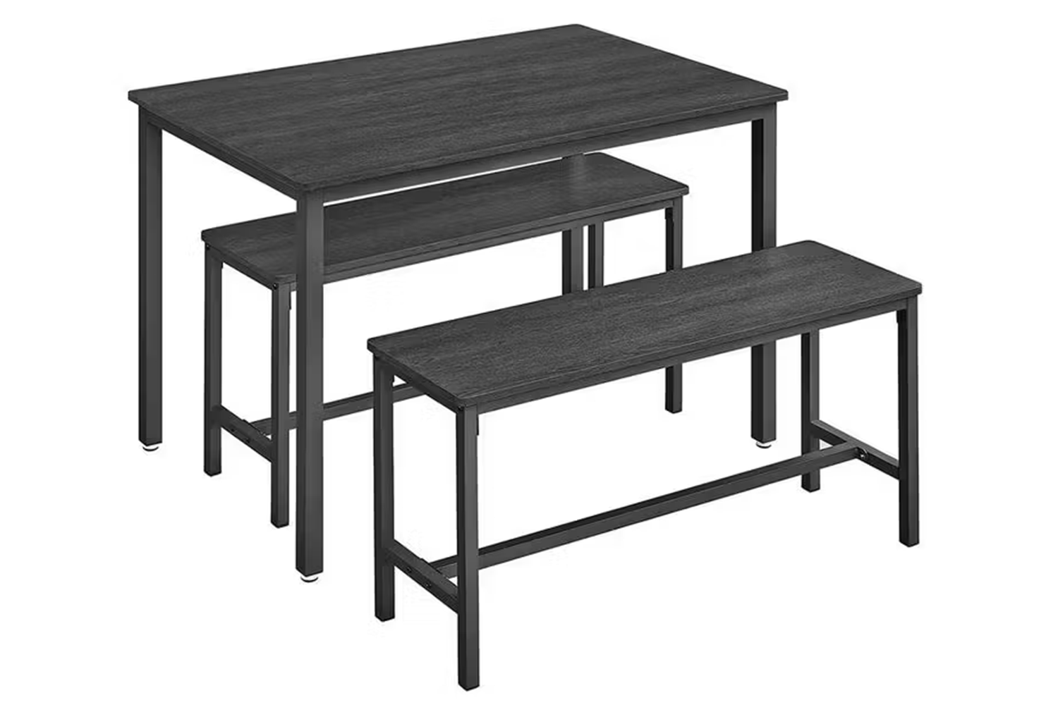 Vasagle Dining Set | Table & 2 Benches | Black