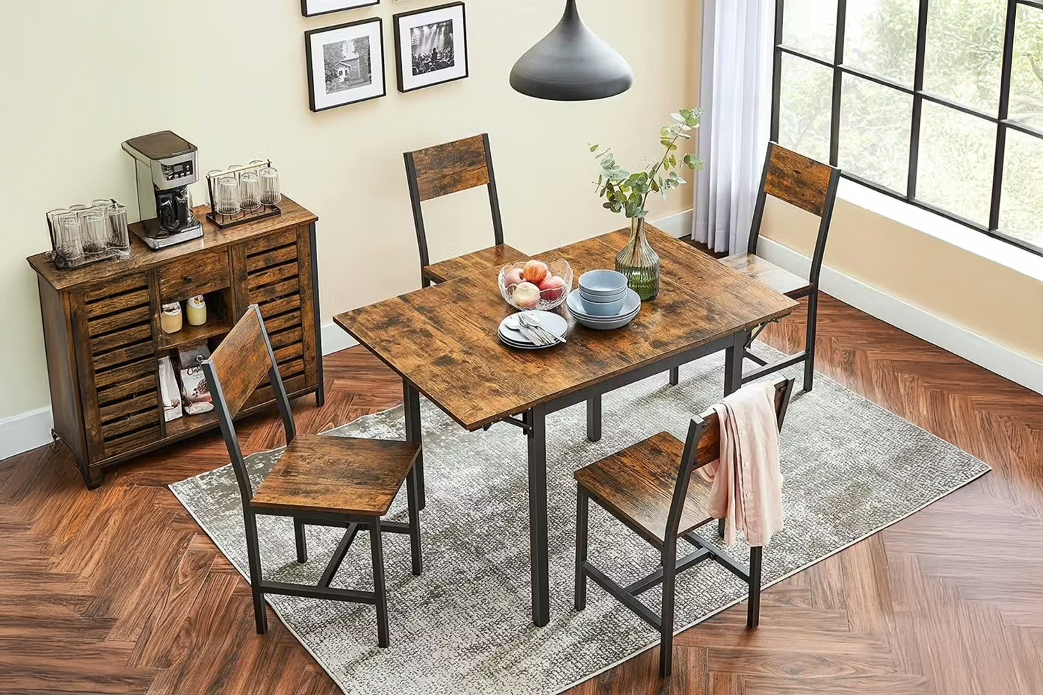Vasagle Extending Dining Table | Rustic Brown