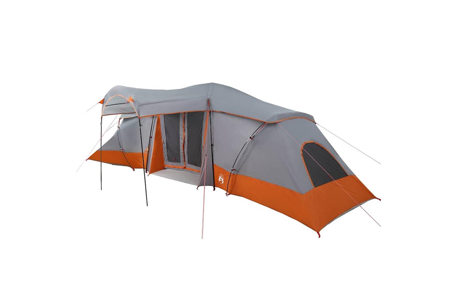 Vidaxl Family Tent With Roof Grey And Orange 721 X 335 X 212 Cm