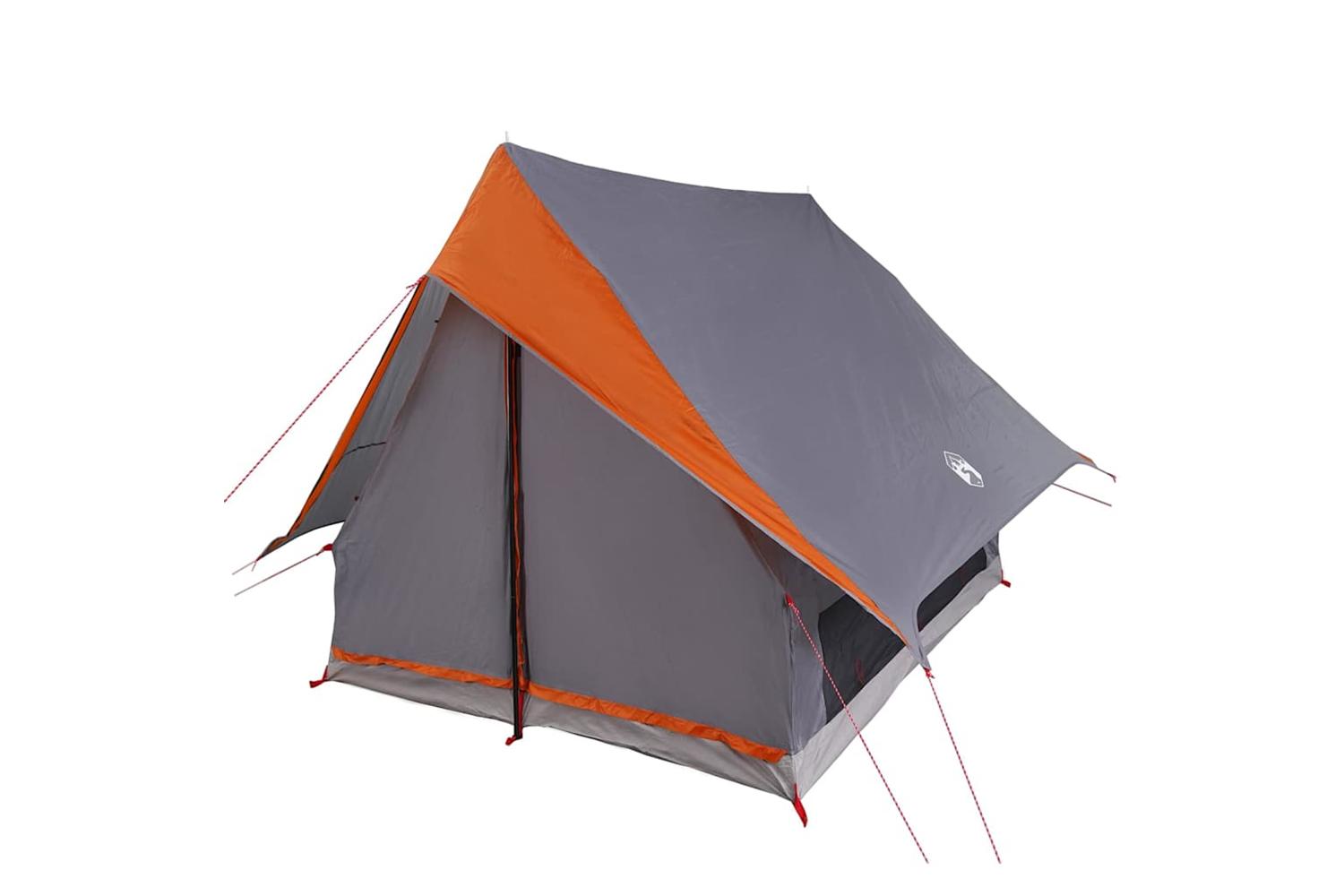 Vidaxl Family Tent With Roof Grey And Orange 220 X 220 X 184 Cm