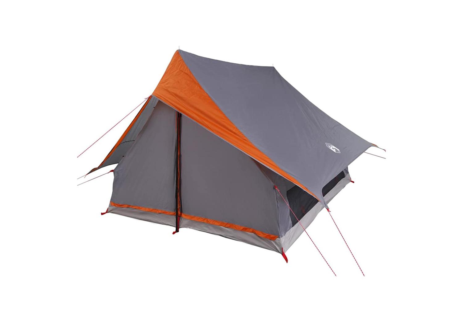 Vidaxl Family Tent With Roof Grey And Orange 256 X 256 X 185 Cm
