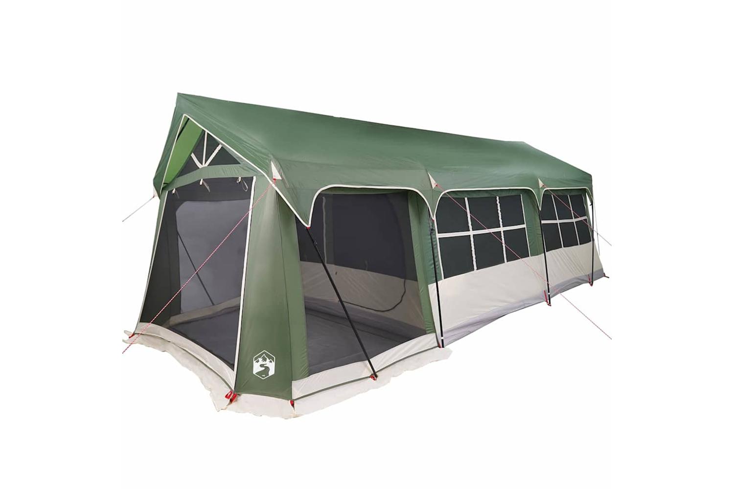 Vidaxl Family Tent Green And White 620 X 322 X 240 Cm Polyester