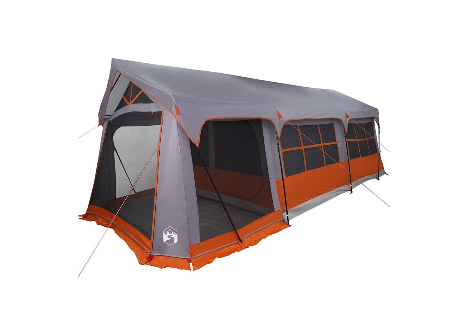 Vidaxl Family Tent Grey And Orange 620 X 322 X 240 Cm Polyester