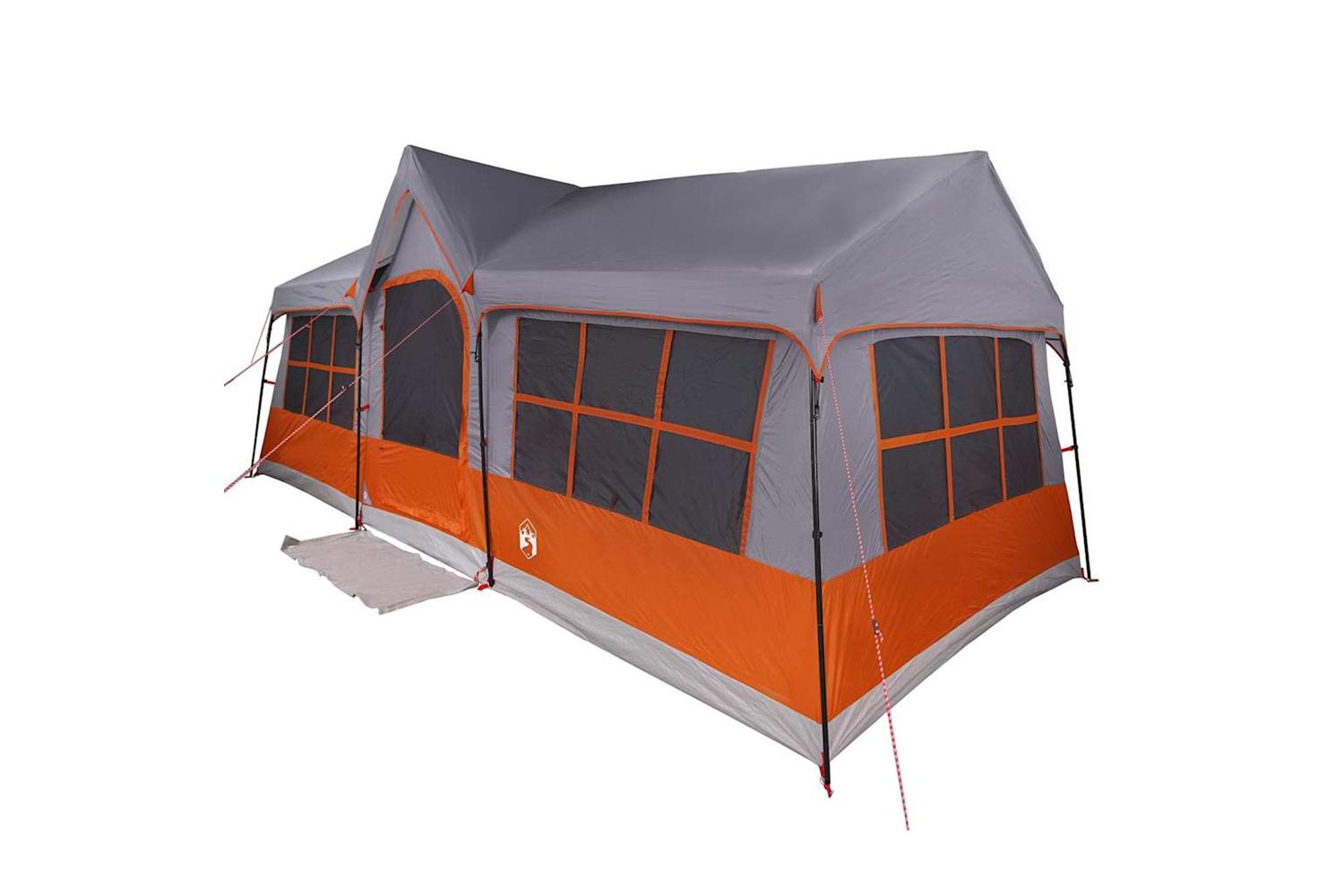 Vidaxl Family Tent With Roof Grey And Orange 622 X 295 X 238 Cm