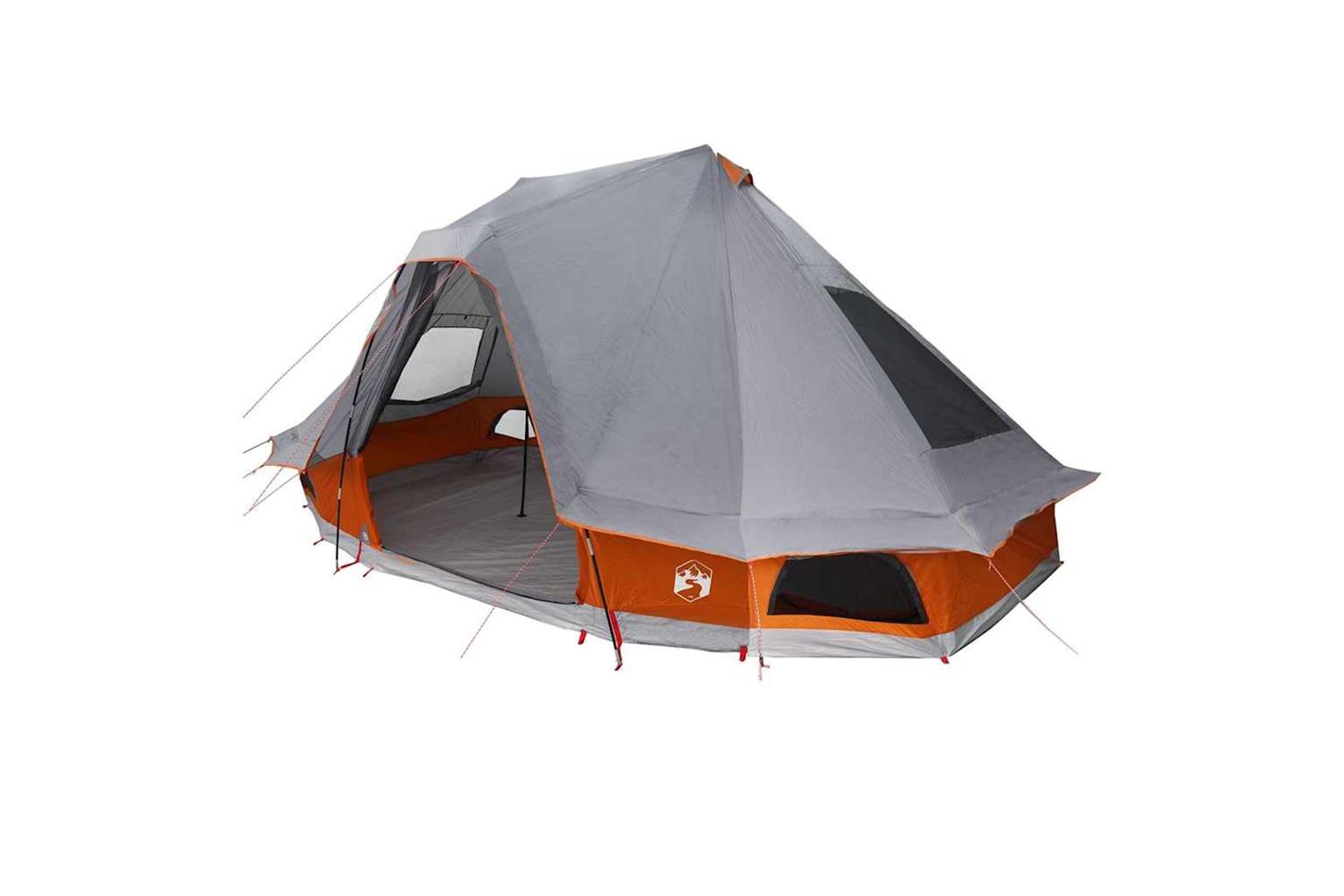 Vidaxl Family Tipi Tent Folding Grey And Orange 466 X 310 X 240 Cm
