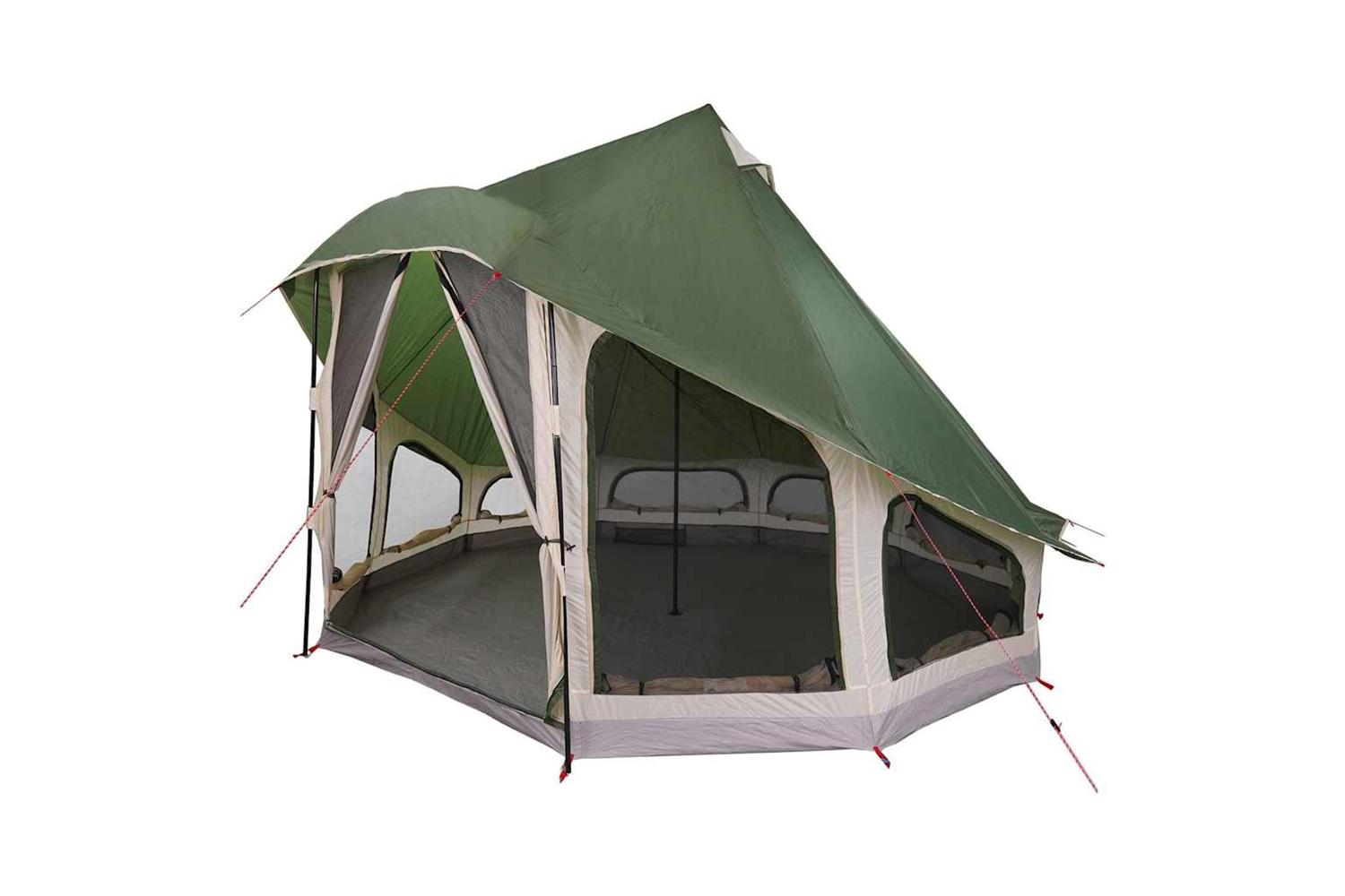 Vidaxl Family Tipi Tent Folding With Roof Green 404 X 370 X 270 Cm