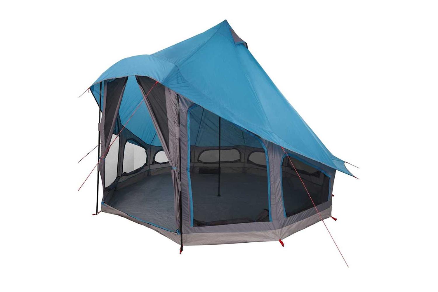 Vidaxl Family Tipi Tent Folding With Roof Blue 404 X 370 X 270 Cm