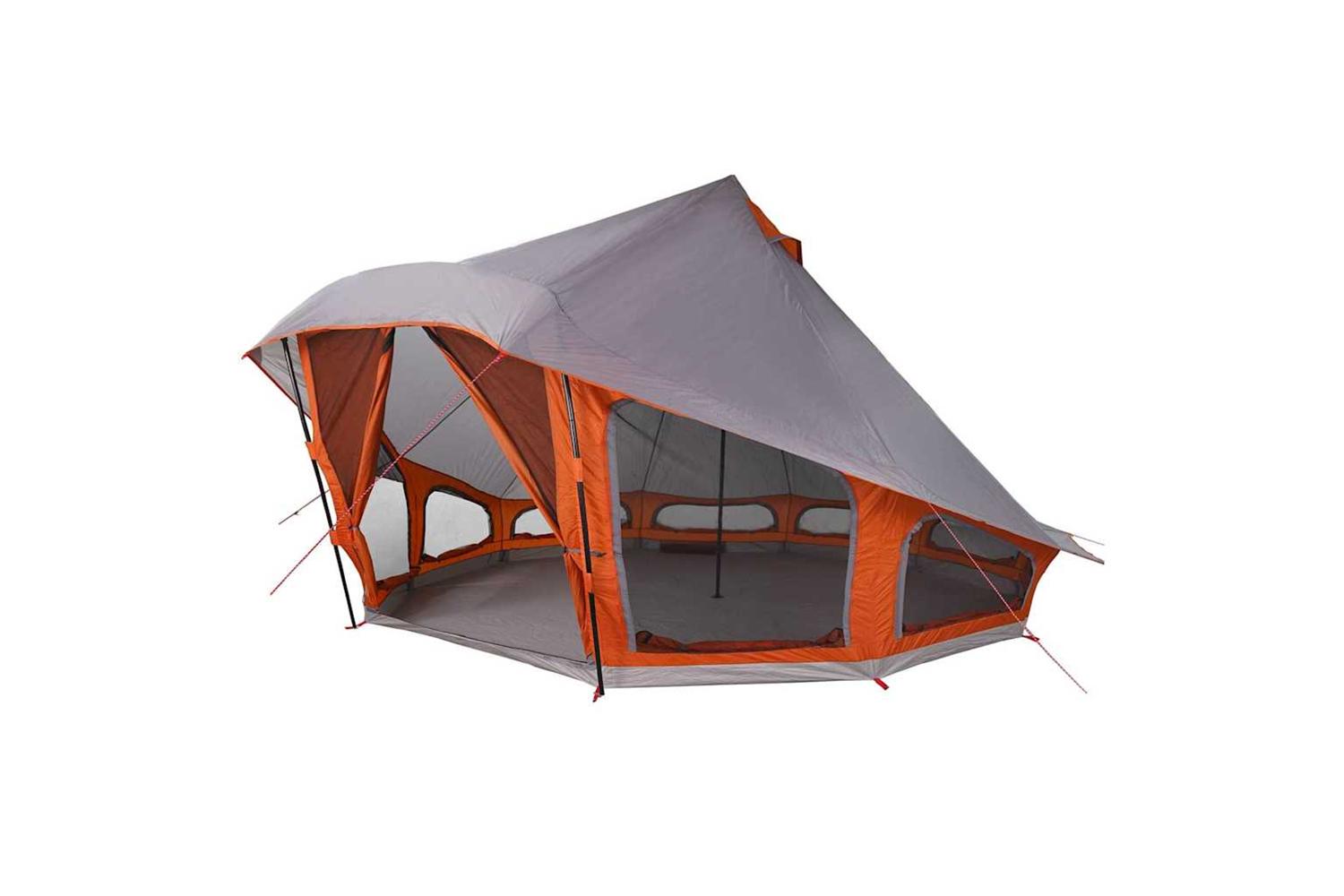 Vidaxl Family Tipi Tent Folding Grey And Orange 508 X 470 X 300 Cm