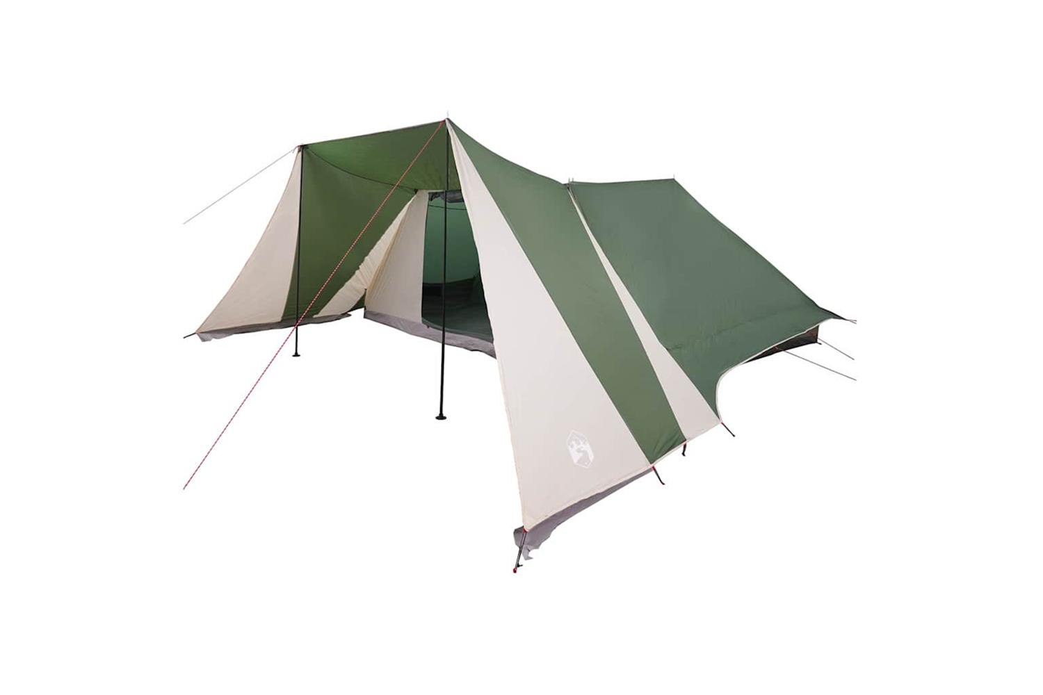 Vidaxl Family Tent Folding Manual Green And Beige 660 X 456 X 200 Cm