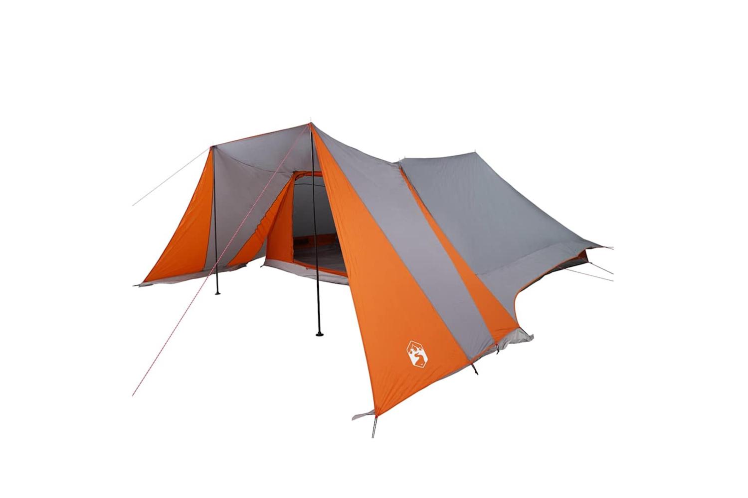 Vidaxl Family Tent Folding Manual Grey And Orange 660 X 456 X 200 Cm