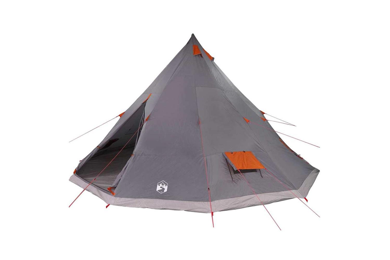 Vidaxl Family Tipi Tent Folding Grey And Orange 560 X 560 X 300 Cm