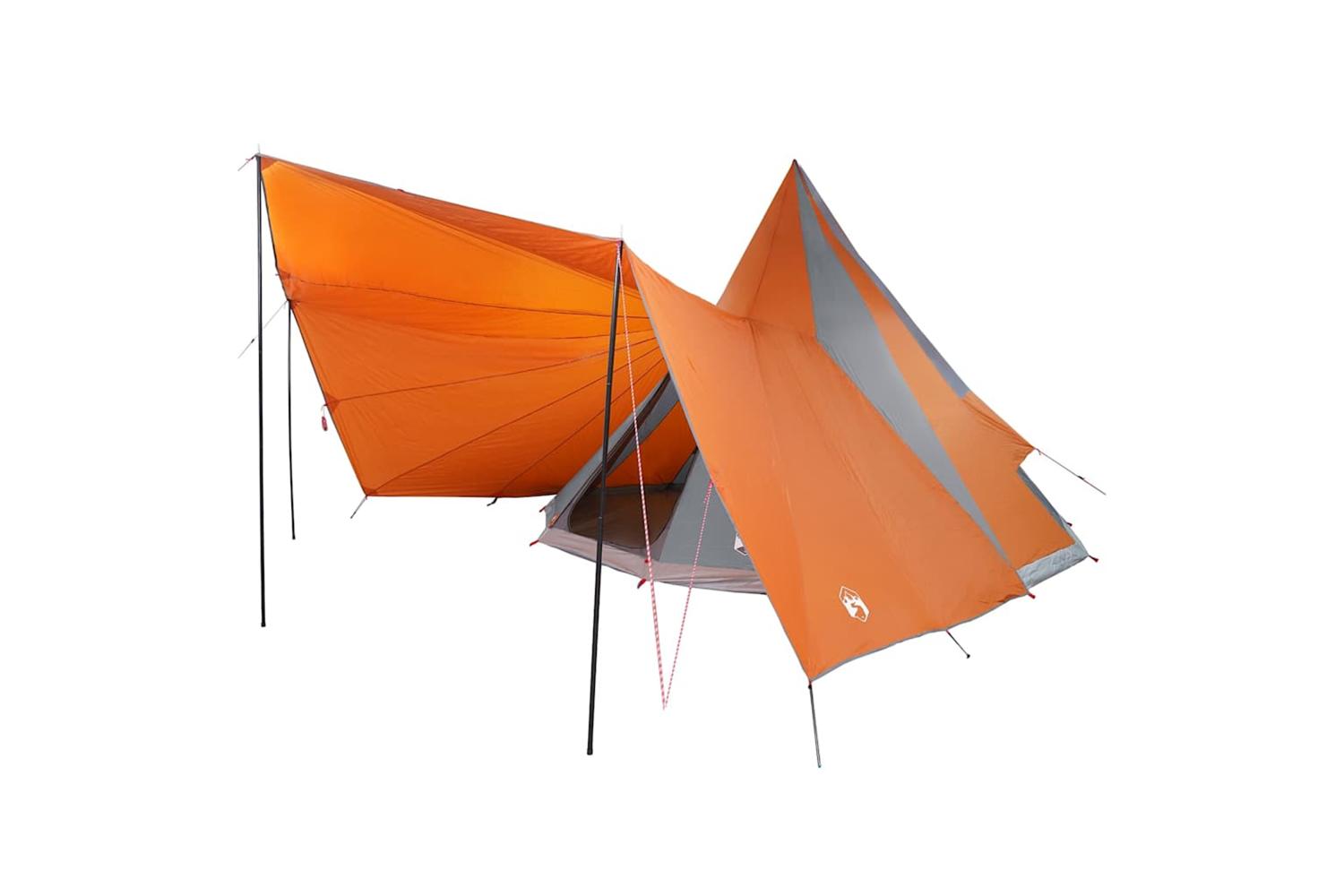 Vidaxl Family Tipi Tent Folding Grey And Orange 510 X 690 X 330 Cm