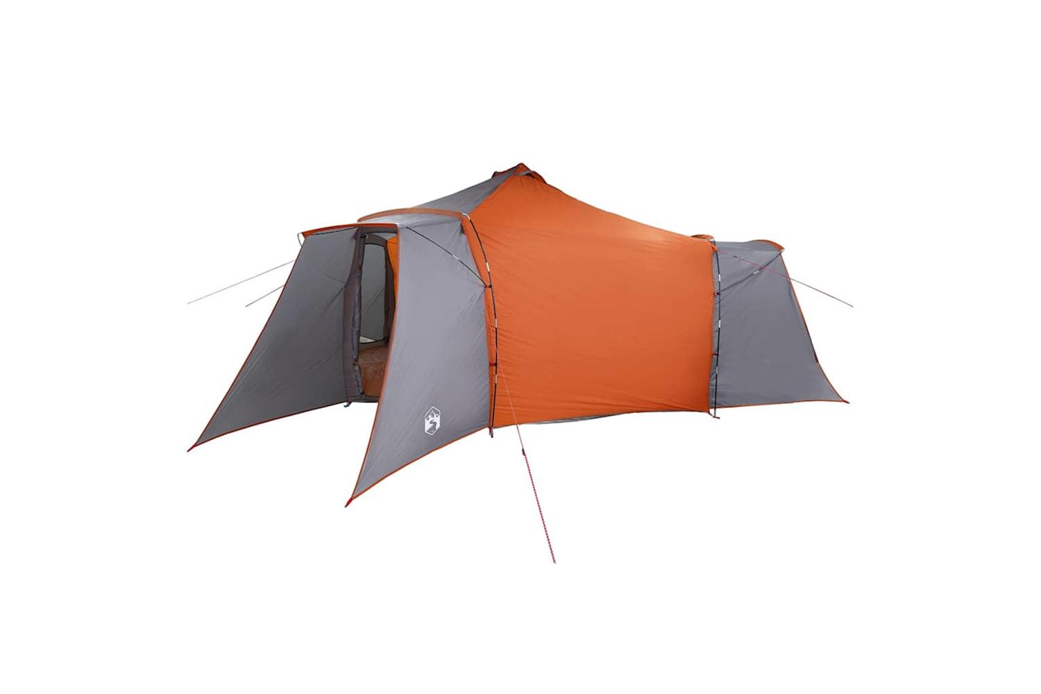 Vidaxl Tipi Tent With Roof Grey And Orange 492 X 492 X 275 Cm Fabric
